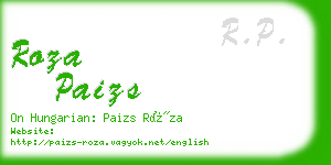 roza paizs business card